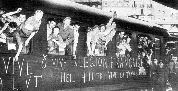 Добровольцы «Легиона борьбы с большевизмом» отправляются из Парижа. Гар де л'Эст, сентбрь 1941 г.
