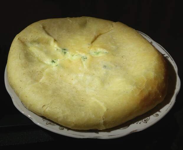 Осетинский пирог с сыром и зеленью осетинский пирог, кулинария, еда, готовим дома, готовим сами, моё, видео, длиннопост