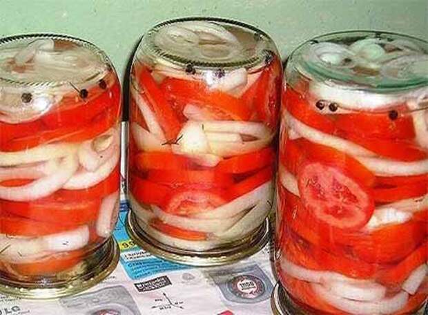 закуска из помидоров с луком к шашлыку