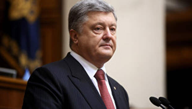 Президент Украины Петр Порошенко во время выступления на заседании Верховной рады Украины. 7 сентября 2017