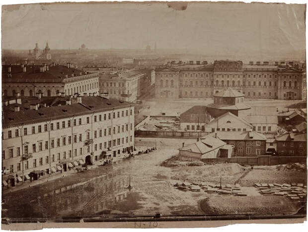 1858 Пьер-Амбруаз Ришбур. Перспективный вид с Исаакиевского собора на Мариинский дворец. Собрание ГМИСПб