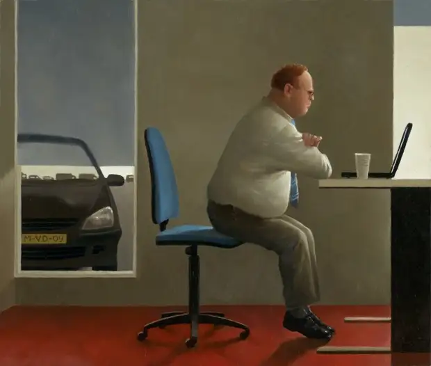 Хулиганистые и задиристые пенсионеры на картинах Мариуса ван Доккума