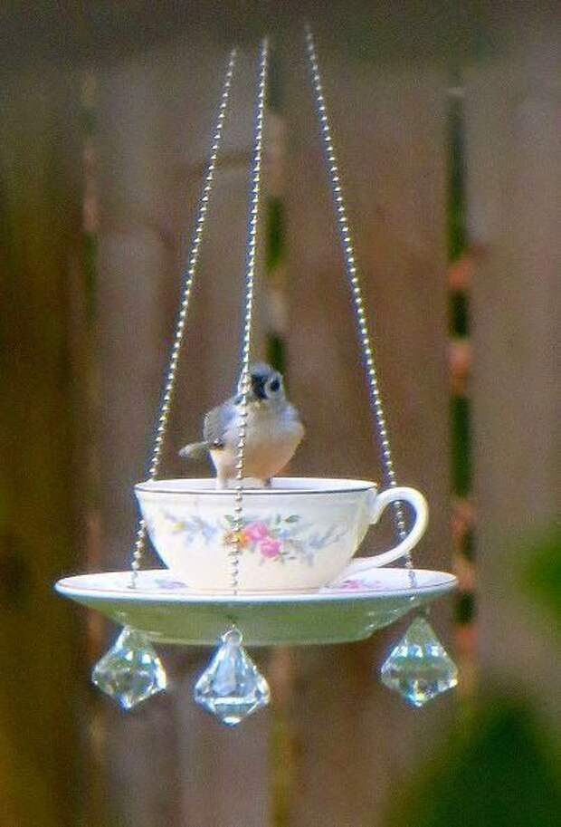 DIY:: Easy Tea Cup Bird Feeder ! More