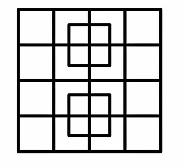 Сколько квадратов вы найдете на картинке? Проверьте свою внимательность!