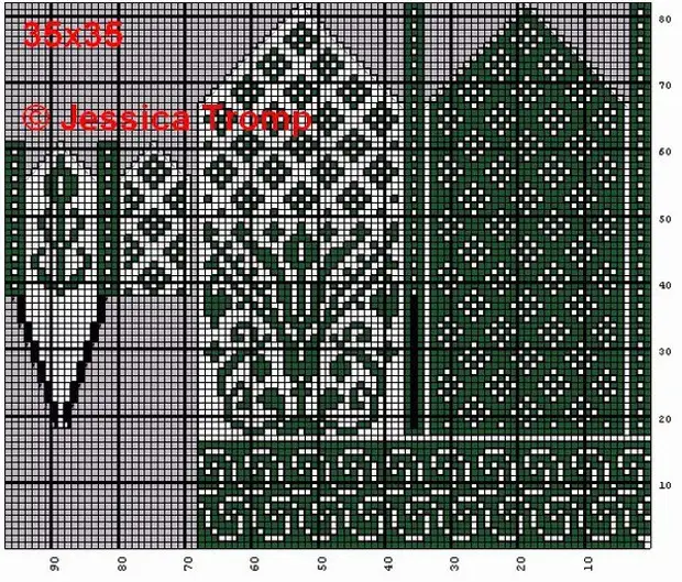 Варежки жаккардом схемы спицами