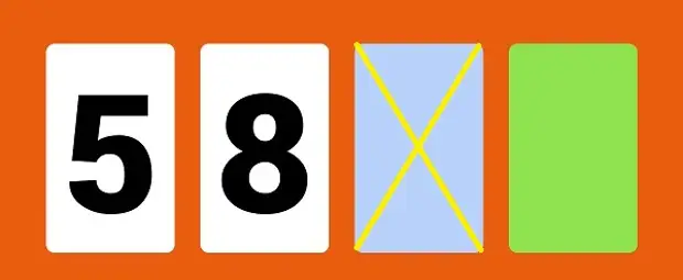 Задача выбора Уэйсона. Цифры на резинках чтоб переворачивать. Cards with Test.
