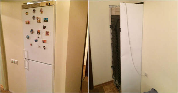 Теперь шум холодильника убаюкивает нас ночами... гениально, дизайнерский ход, квартира, прикол