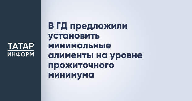 В ГД предложили установить минимальные алименты на уровне прожиточного минимума