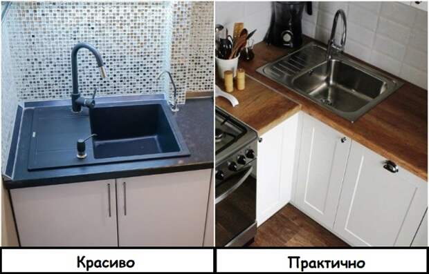 На черной мойке видны все загрязнения, в отличие от нержавейки