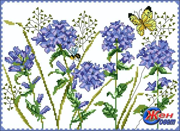 Колокольчики цветы схема вышивки