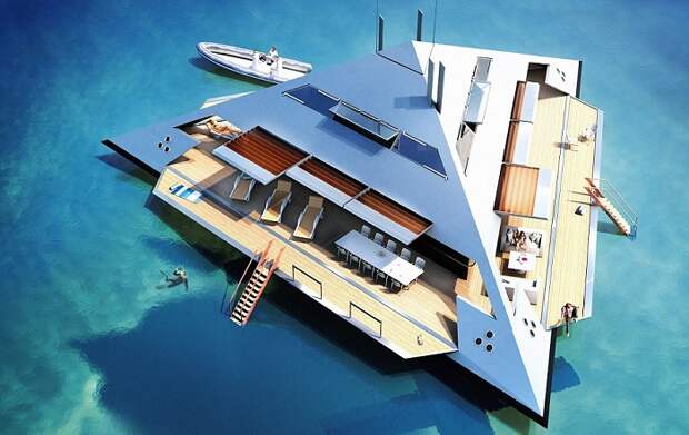 Tetrahedron Super Yacht. Палуба.