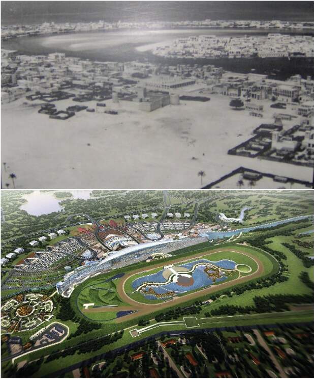 В 50-х г. прошлого века так выглядел весь город, а теперь только ипподром Мейдан (Дубай). foto-history.livejournal.com/ tournavigator.pro.