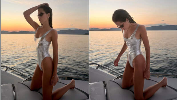 Аврора Киба в серебристом купальнике / Фото из соцсетей