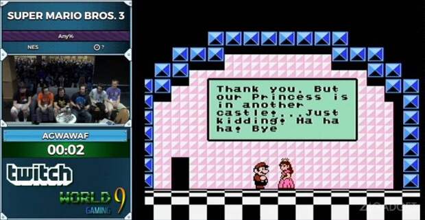 Геймеры прошли Super Mario Bros. 3 за две секунды (видео)