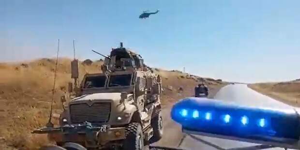 Появилось видео конфликта российских и американских военных в Сирии с применением вертолета