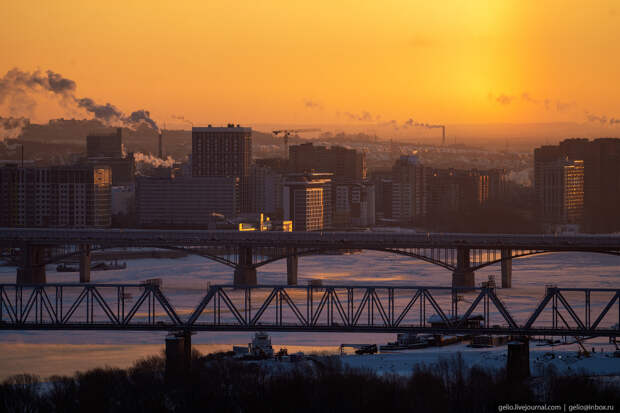 Зимний Новосибирск, мосты
