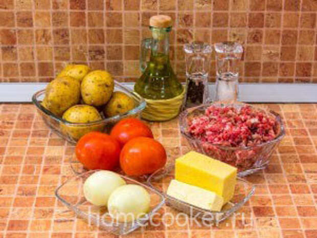 Ingredienty dlya zapekanki s farshem 300x225 Запеканка картофельная с фаршем