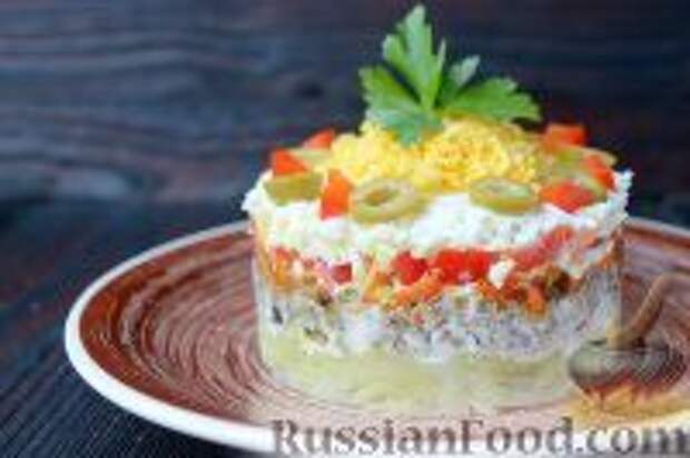 Фото к рецепту: Салат со шпротами и картошкой