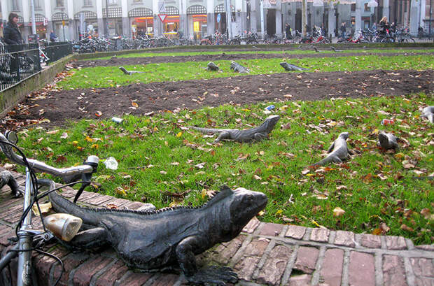 Парк игуан. Амстердам, Нидерланды. достопримечательности, искусство, памятники