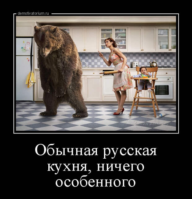 Демотиватор Обычная русская кухня, ничего особенного