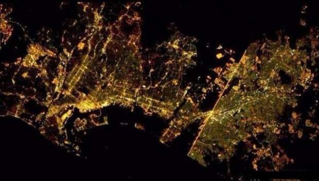 Ночныей вид из космоса Ночной вид, Город, Национальный, длиннопост