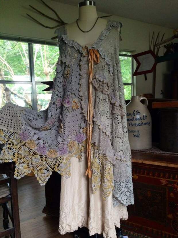 Luv Lucy Crochet Dress Misty Boho Gypsy by LuvLucyArtToWear, $350.00: 