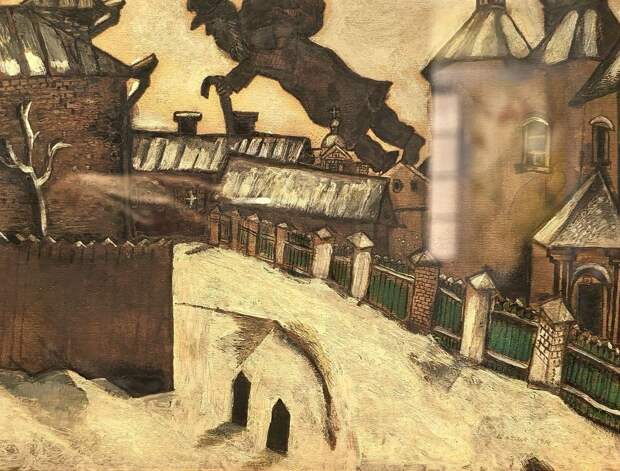 Над Витебском. Эскиз. 1914. Марк Шагал