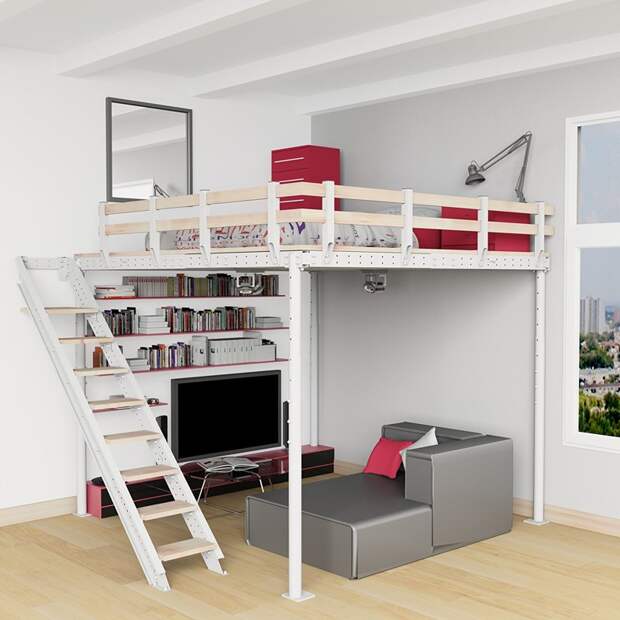 Минимум пространства, максимум эффективности двухъярусная кровать, дизайн, идеи, маленькая квартира