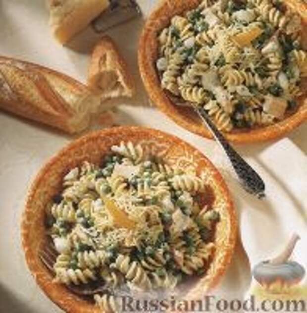 Фото к рецепту: Макароны с тунцом и горошком