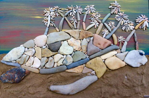 Мозаики из пляжных камушков: работы Stefano Furlani