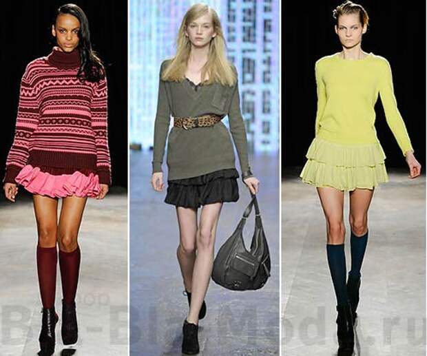 Мода, осень, зима. На фото: юбка и свитер Generra, юбка и свитер Banana Republic, юбка и свитер Generra