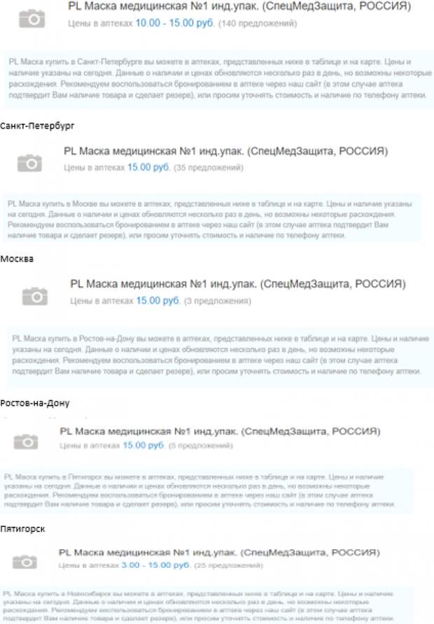 ФАС попросили решить проблему доступности масок в России на фоне вспышки коронавируса