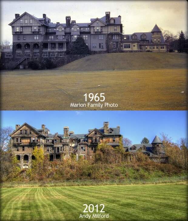 Заброшенный особняк. 1965 и 2012 годы.