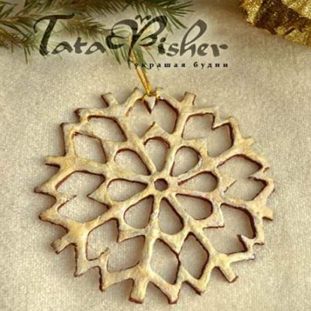 как сделать снежинка своими руками из солёного теста