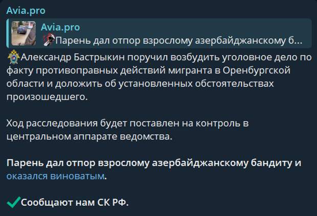 Например вчерашний случай. Ответ СК РФ. Пишет нам СК РФ. Сложный Кейс: Несправедливое Обвинение  В центре внимания оказался молодой человек, который попытался защитить себя от агрессии мигранта.-5