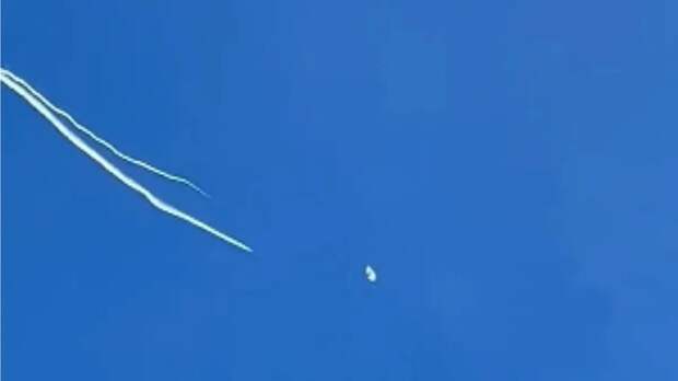 Кадр из видео Джоуи Лопеса о сбитом воздушном шаре в субботу, 4 февраля. Фото: Джоуи Лопес
