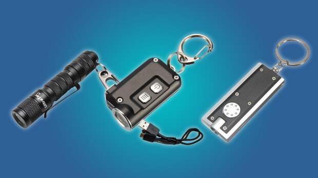 The Aidier, Nitecore, and Mecco keychain flashlights.