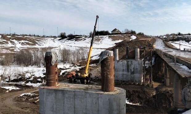 Готовность моста через Вождоромку достигла 50%