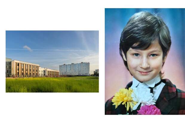 Слева: здание гимназии Сервантеса / Владислав Крейнин в детстве