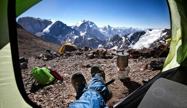 Утренние виды из палатки Утренние виды из палатки