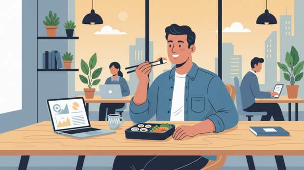 Россиян предупредили, что пропуск обеда на работе создаёт угрозы для компании