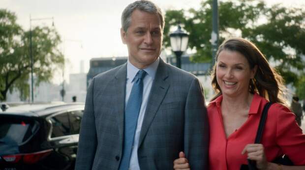 Jack and Erin walking together and smiling on Blue Bloods Season 14 Episode 17