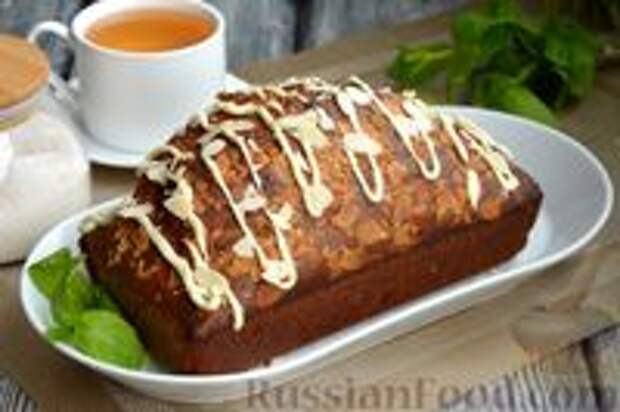 Фото к рецепту: Кунжутный кекс с шоколадом и миндалём