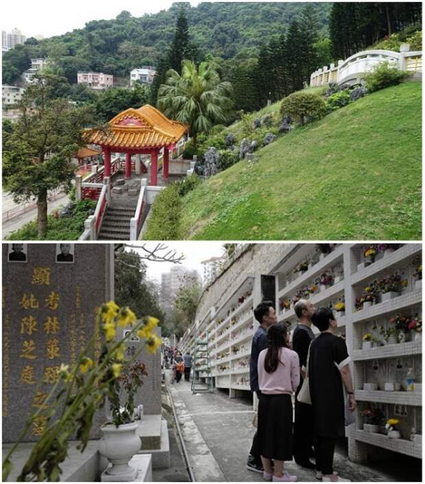 Комплекс Po Fook Hill - современный колумбарий, который больше напоминает красивый парк с традиционными архитектурными сооружениями и лестницами (Гонконг). | Фото: poznamka.ru.