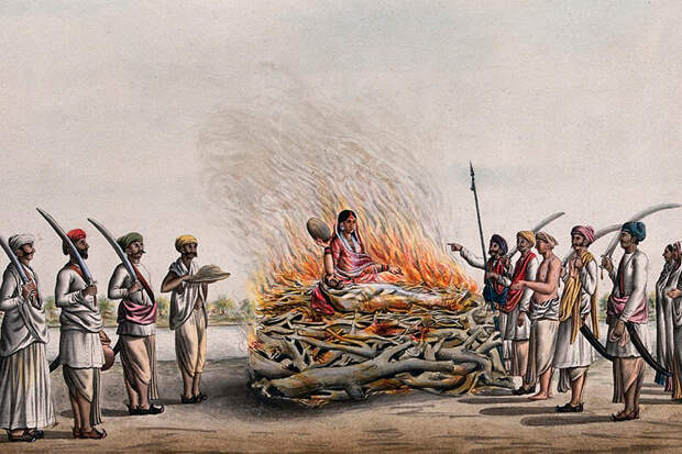 Сати: самосожжение вдов в Индии после смерти мужа