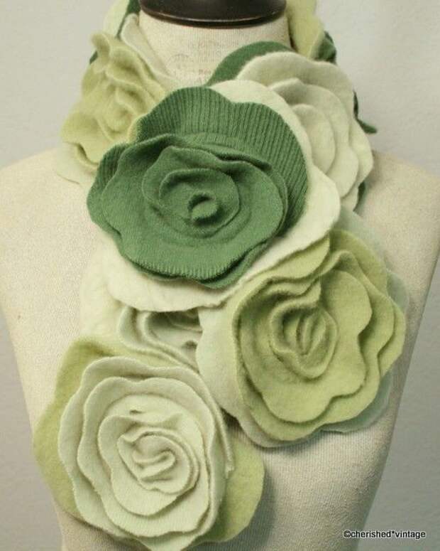 felted flower scarf: 