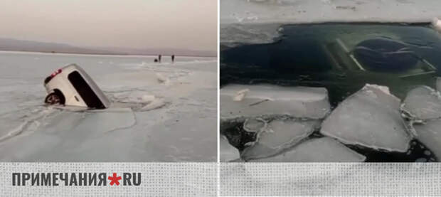 Три автомобиля ушли под лед в Амурском заливе