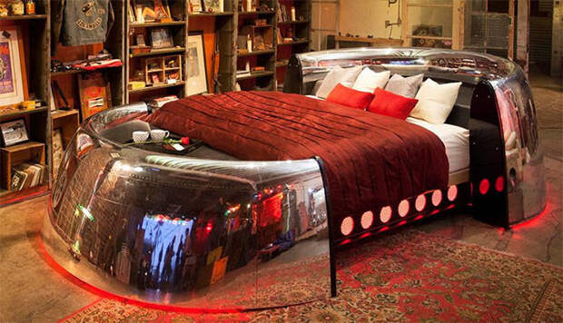 Кровать из обтекателя Боинга-747 дизайн, запчасти, креатив, мебель, оригиналы, самолеты, сделай сам, творчество