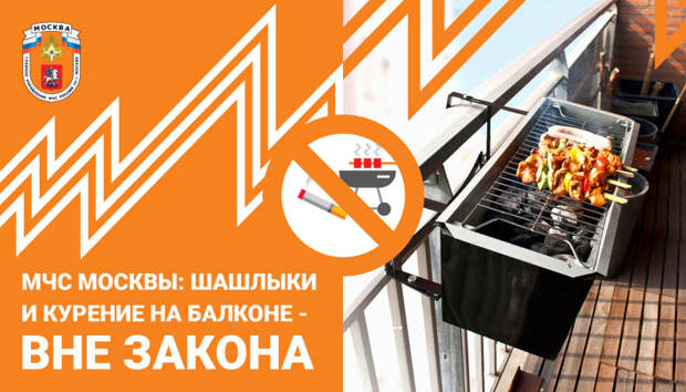 Сотрудники МЧС напомнили о запрете жарить шашлыки на балконах . Фото: Пресс-служба МЧС по ВАО
