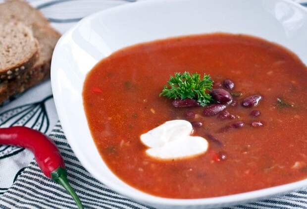 Картинки по запросу "томатный суп с фасолью""
